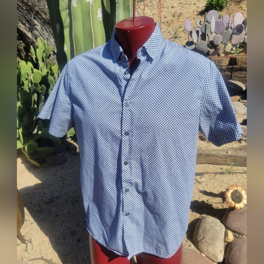 Cactus Man Paisley Trimmed Button Down Shirt